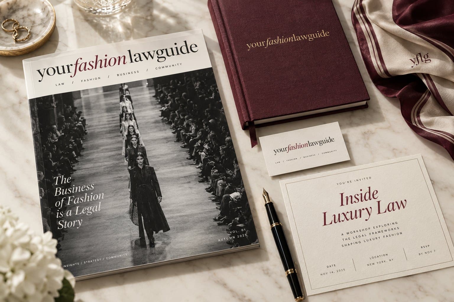 Your Fashion Law Guide brand and website by The BrandBerry