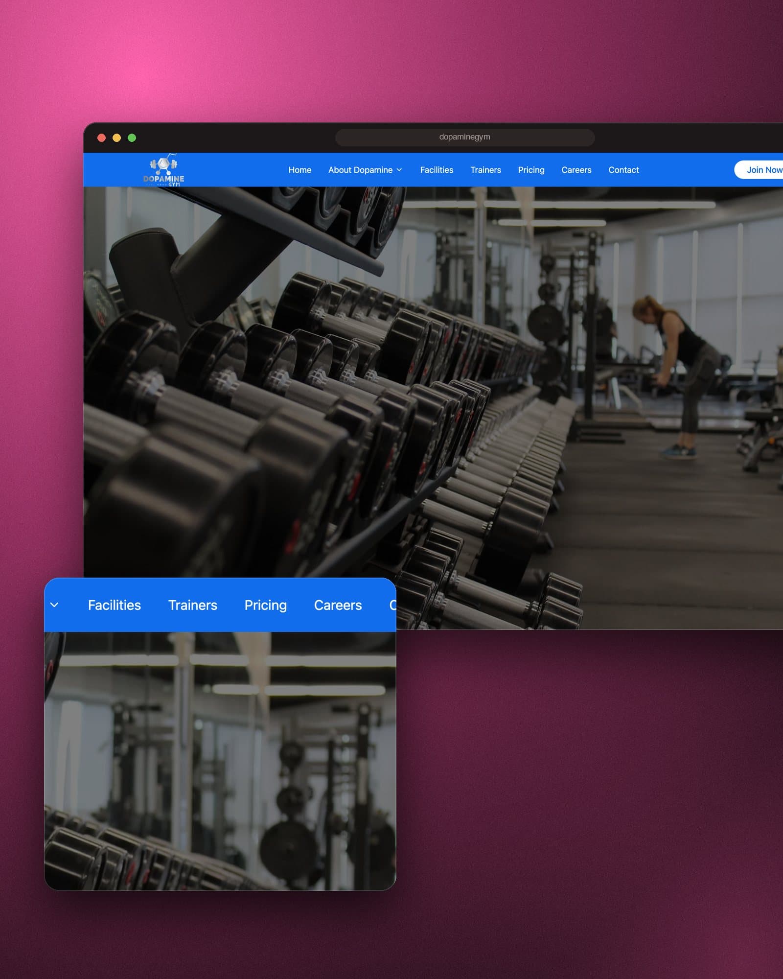Dopamine Gym website presentation