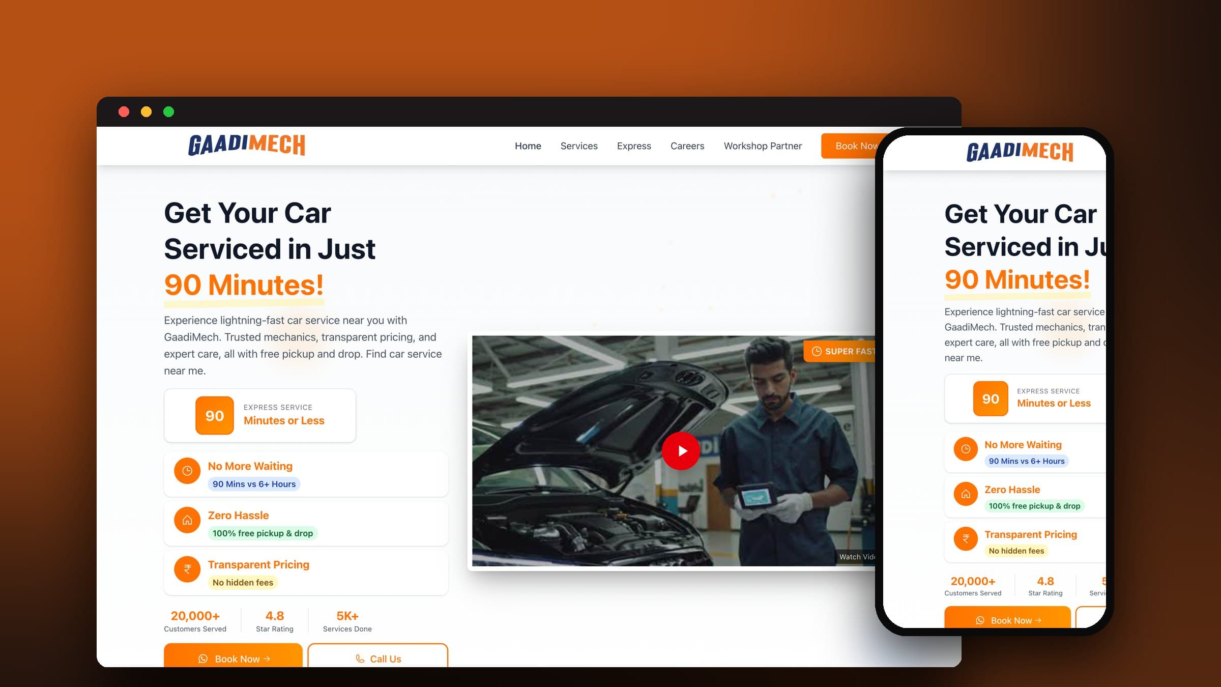 GaadiMech website by The BrandBerry
