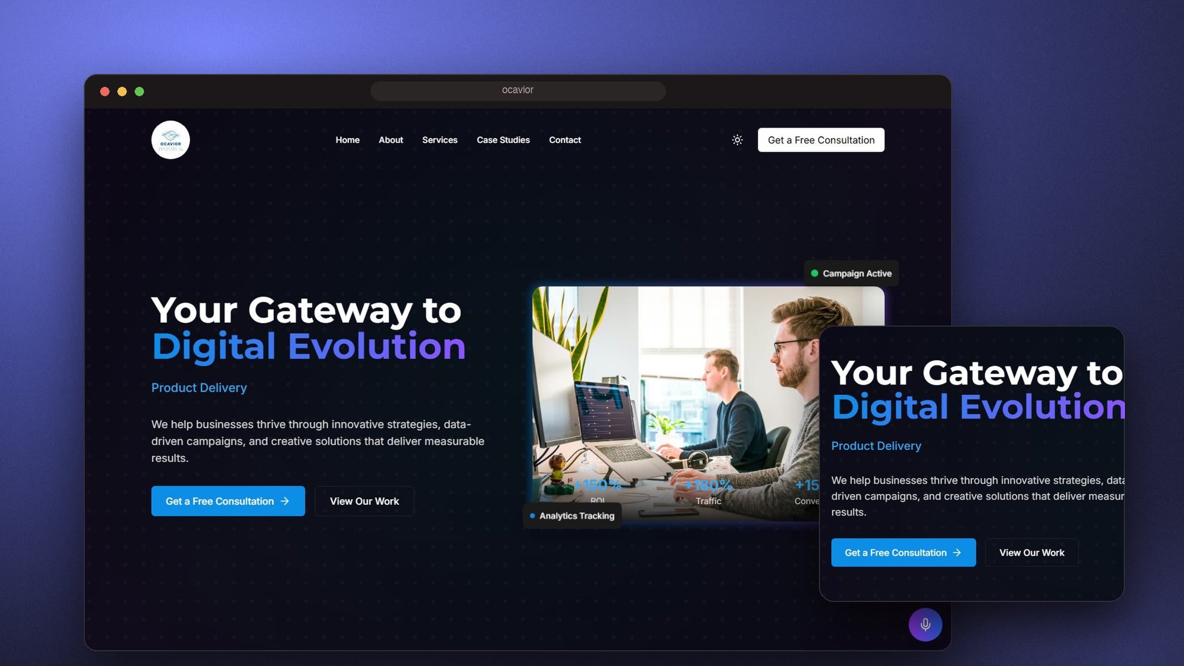 Ocavior website by The BrandBerry