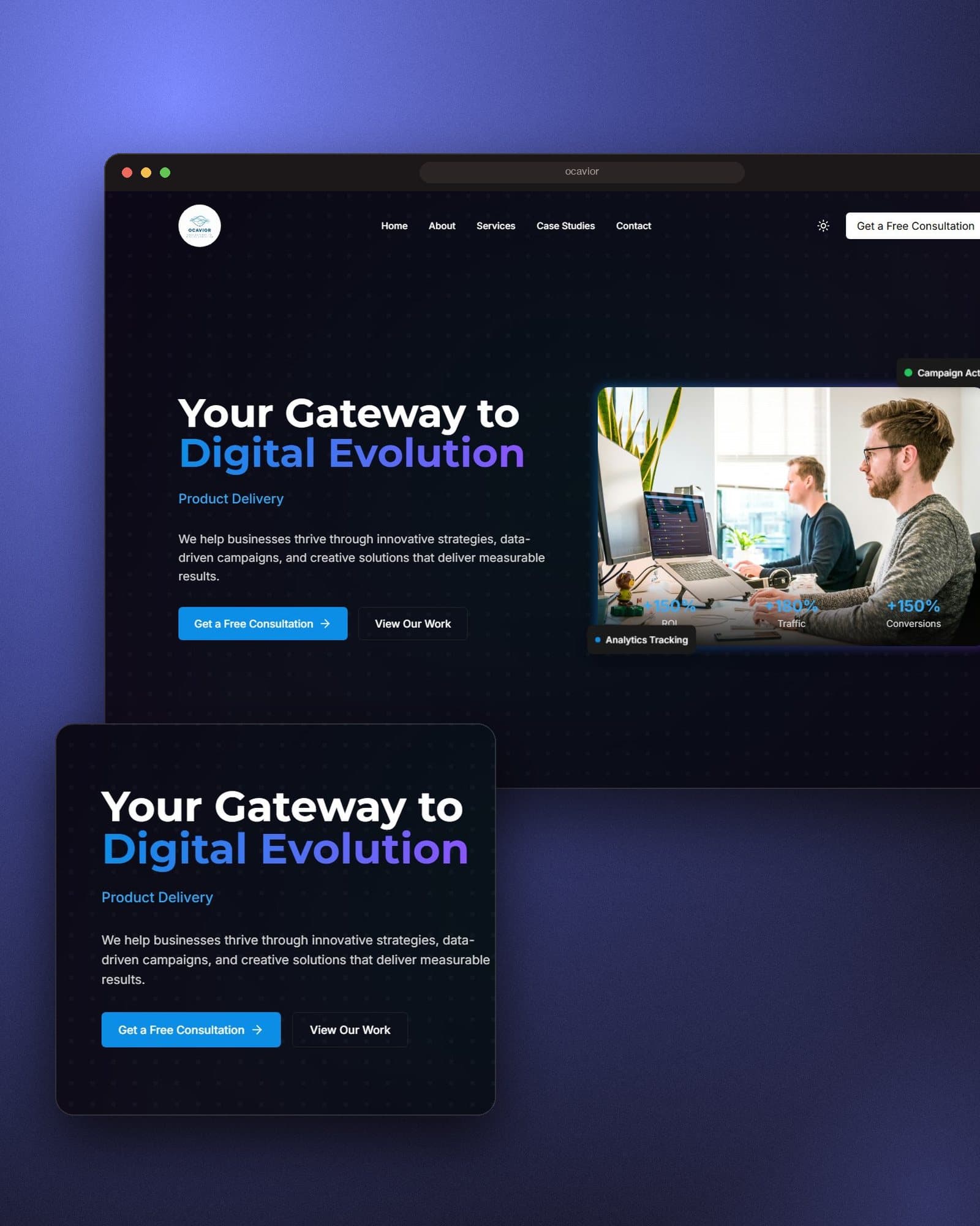 Ocavior website presentation