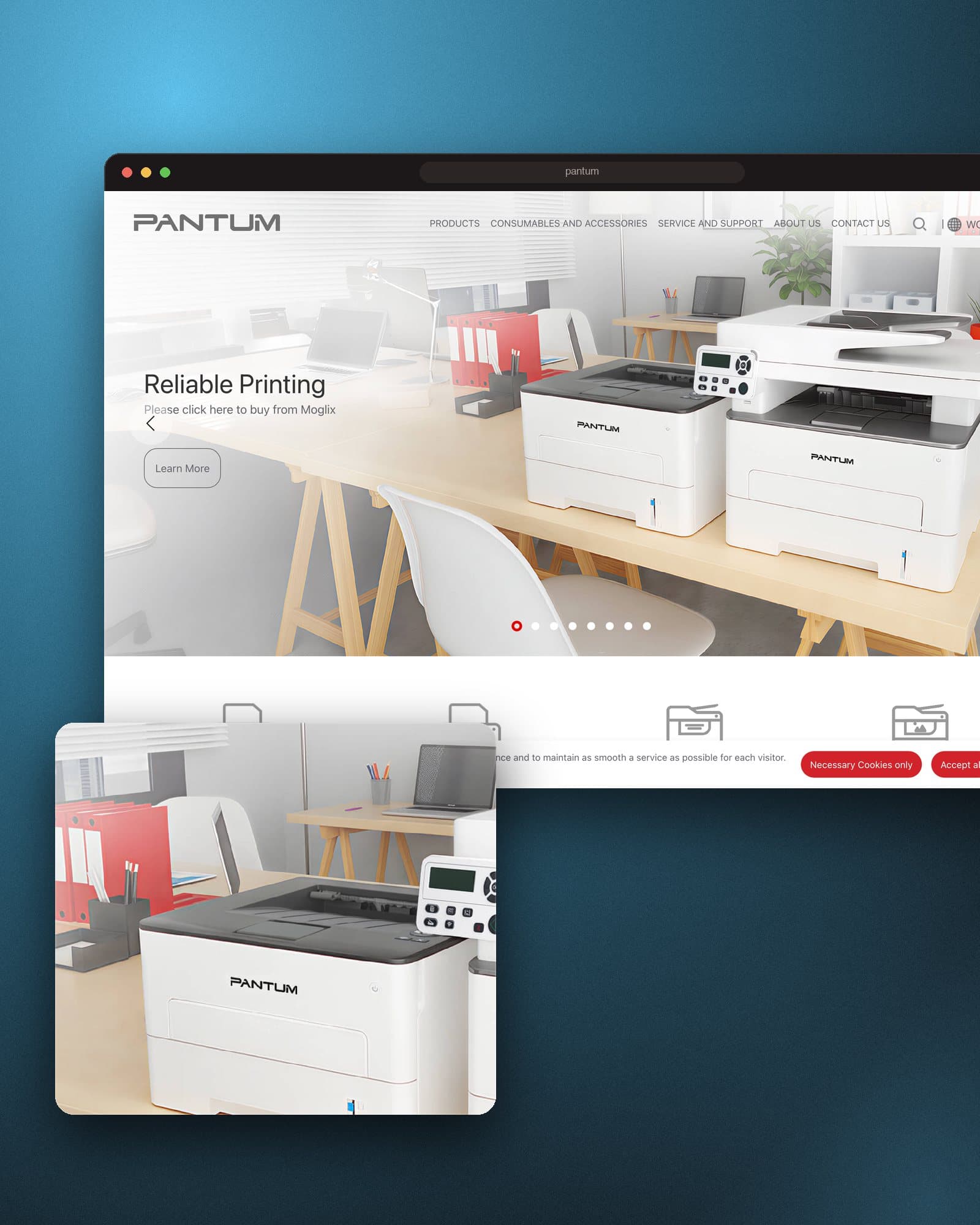 Pantum website presentation