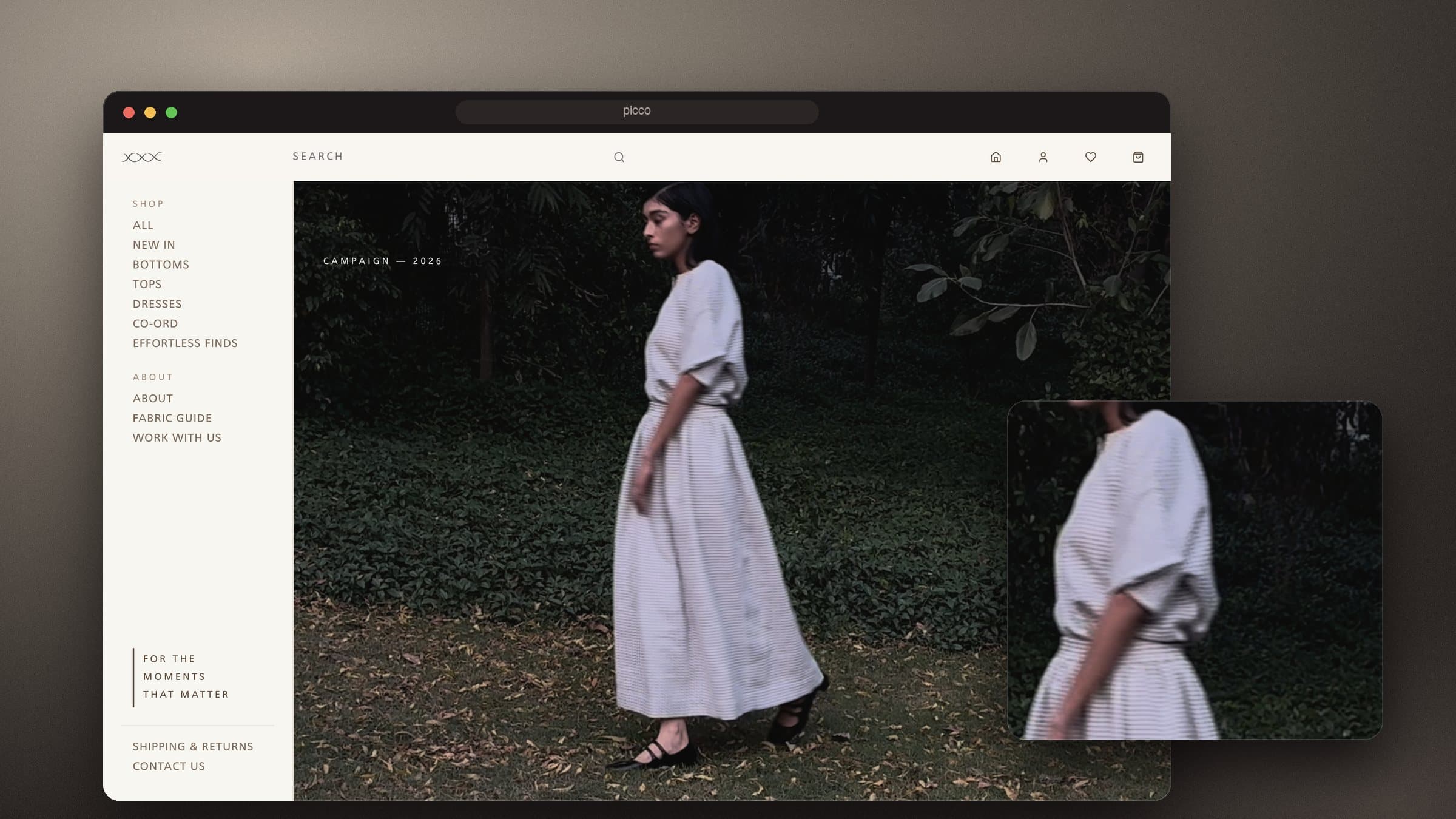 Picco website by The BrandBerry