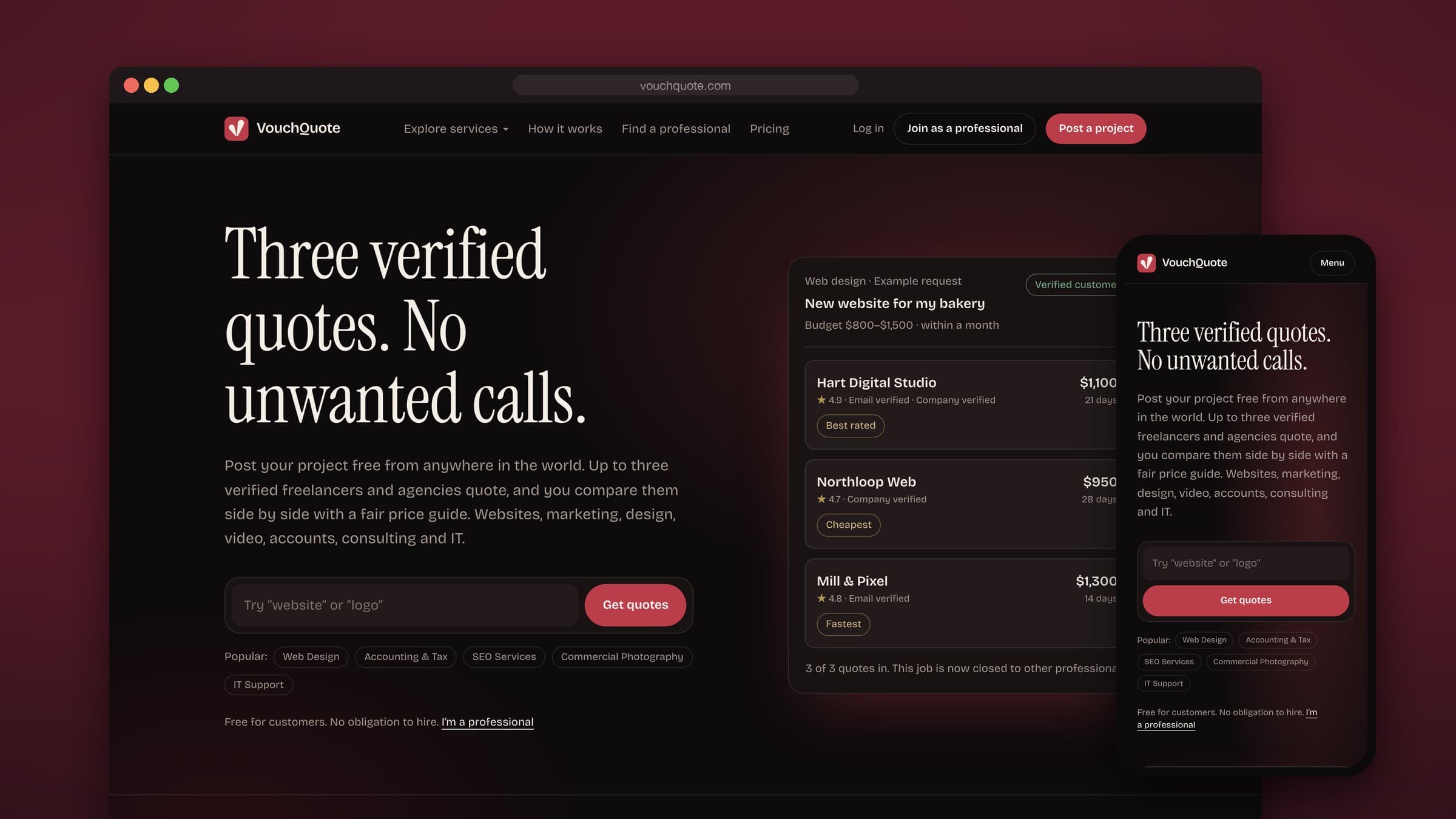 VouchQuote website by The BrandBerry