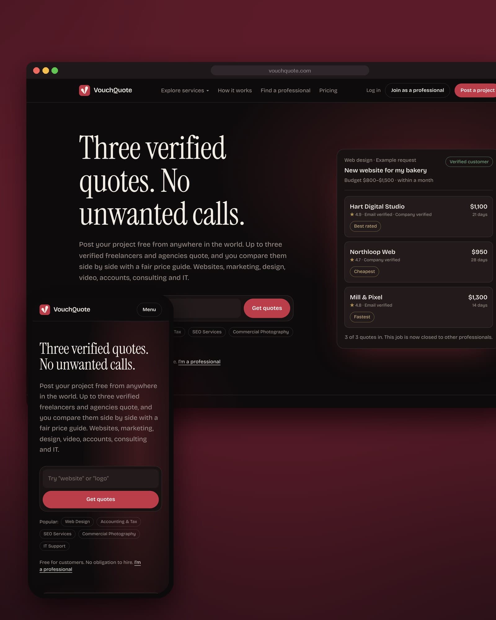 VouchQuote website presentation