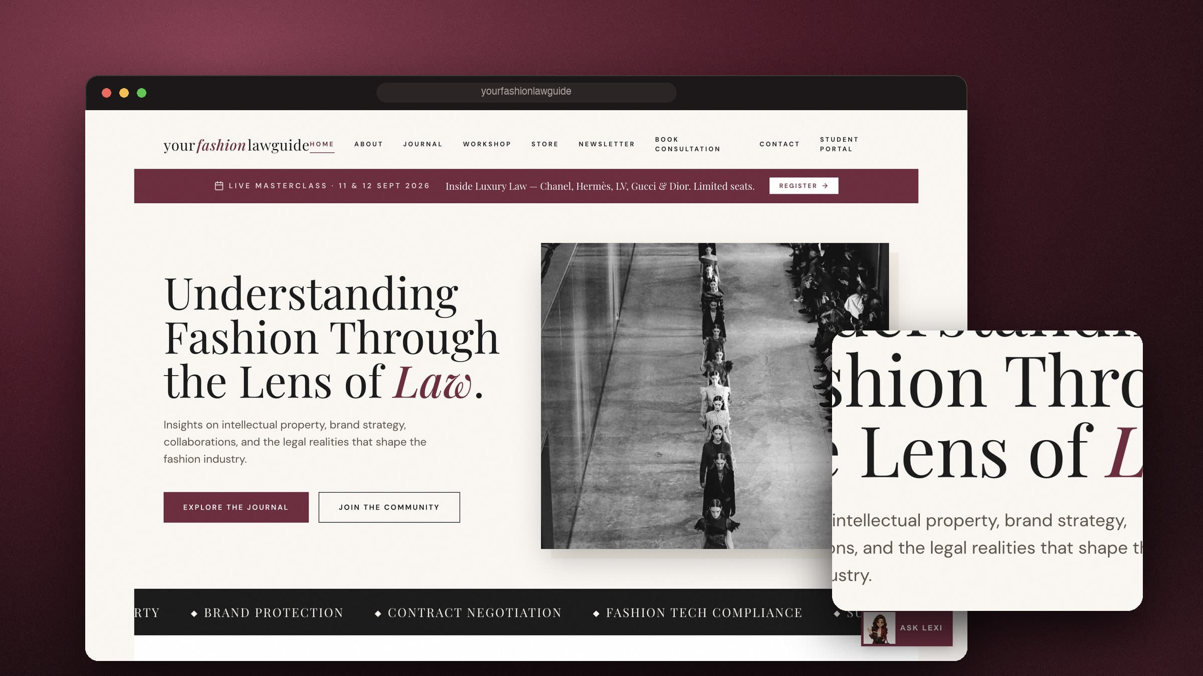 Your Fashion Law Guide website by The BrandBerry
