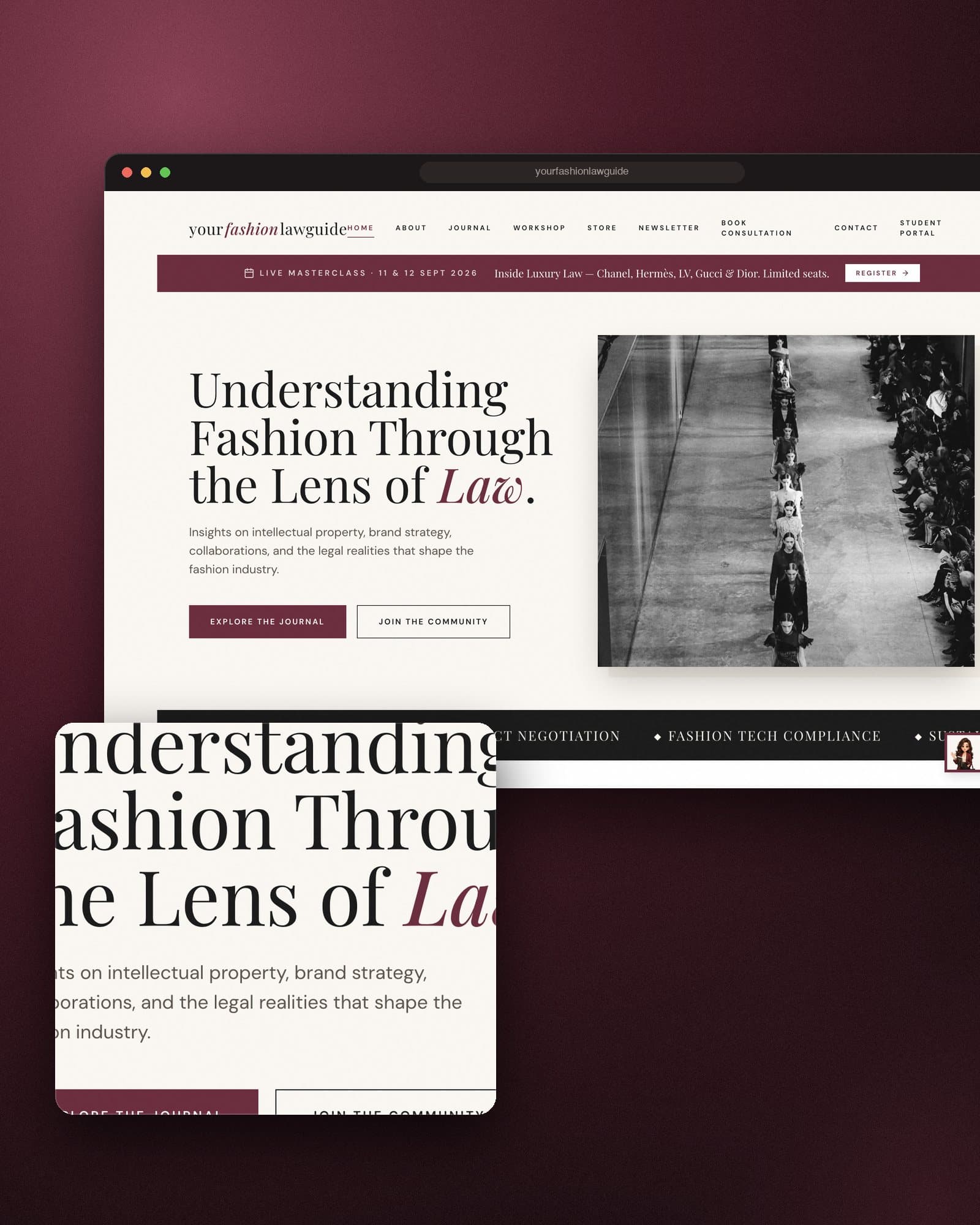 Your Fashion Law Guide brand and website by The BrandBerry